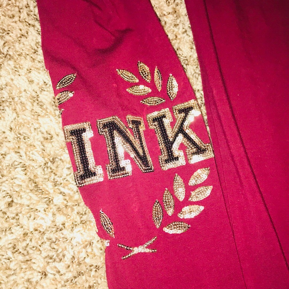 Pink Victoria secret leggings. Worn once. - Picture 2 of 4